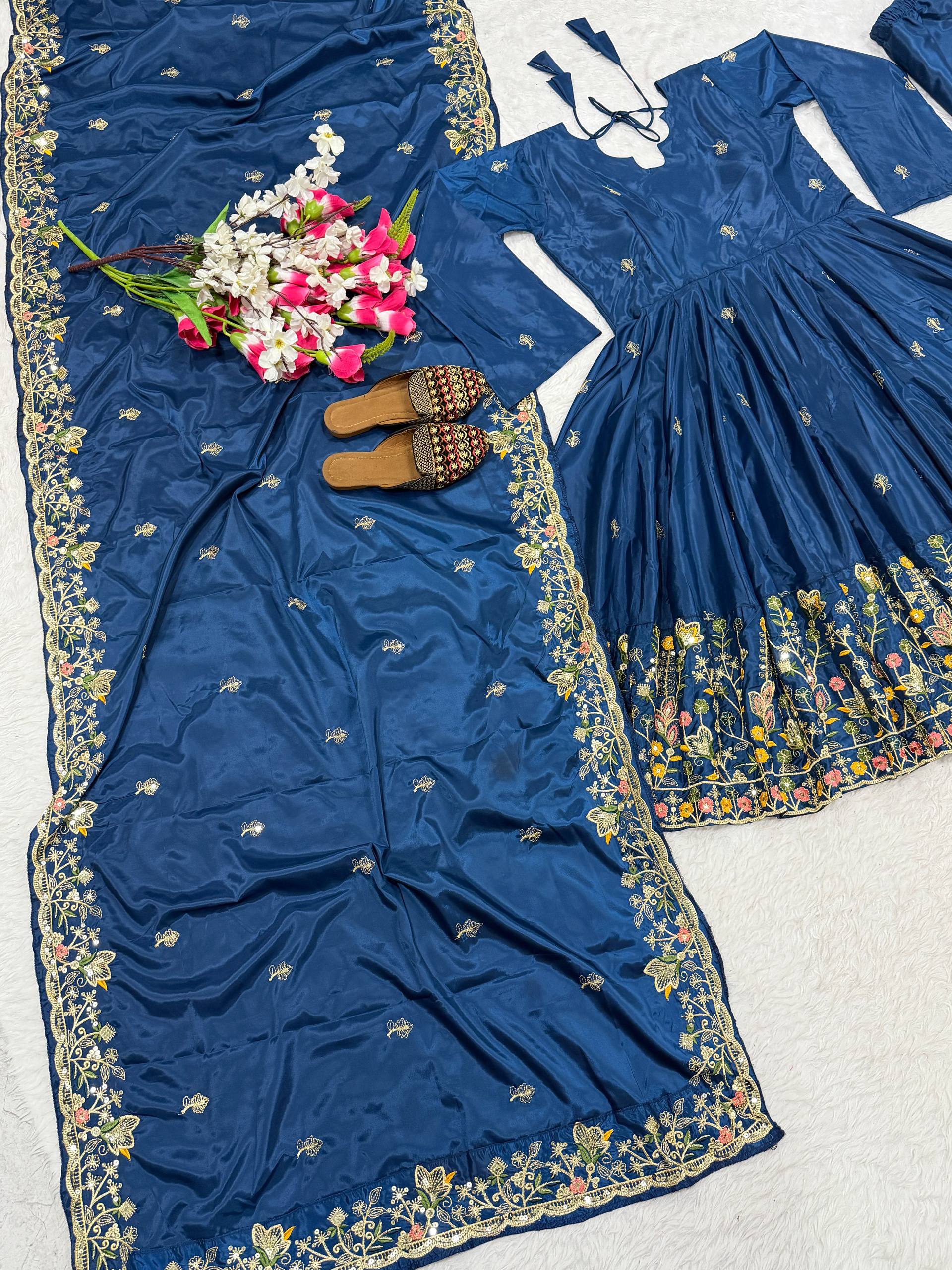 The Radiant Mustard Botanical-Hem Anarkali